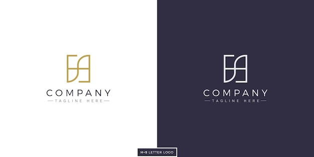 Vector de diseño de logotipo de letra SH minimalista, logotipo de lujo SH mínimo, monograma HS, logotipo de letras