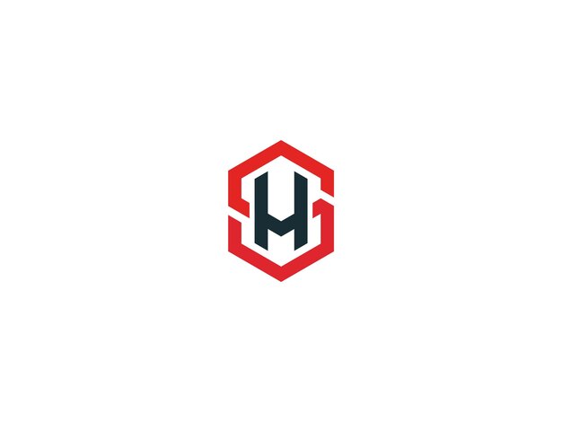 Vector de diseño del logotipo de la letra SH del polígono SH