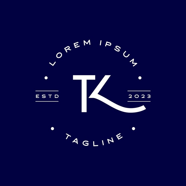 Vector vector de diseño de logotipo de la letra tk o kt monograma tk diseño de logotipo comercial de la letra tk