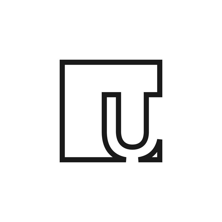 Vector vector de diseño de logotipo de la letra u con forma universal e icono de idea creativa