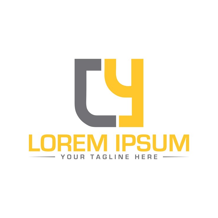 Vector vector de diseño de logotipo de letra único y moderno cy