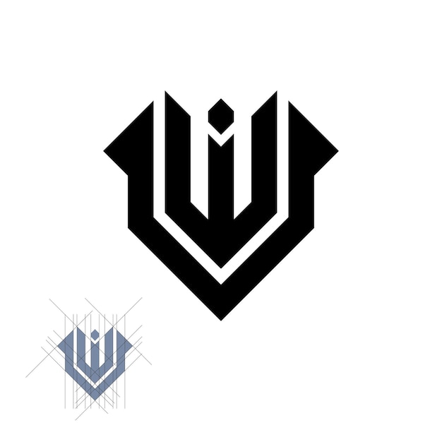 Vector de diseño de logotipo letra uw