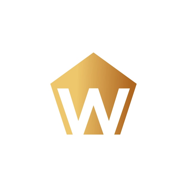 Vector de diseño de logotipo de la letra W con forma universal e icono de idea creativa