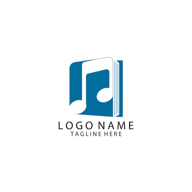 Vector de diseño de logotipo de libro de música