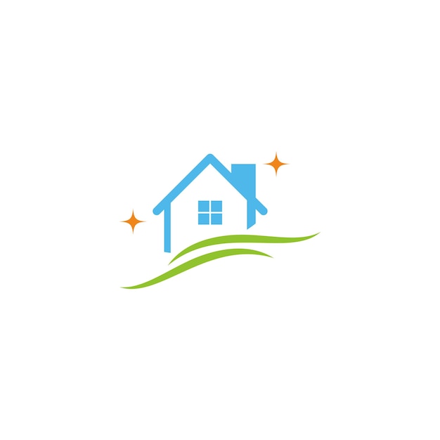 vector de diseño de logotipo de limpieza de casa