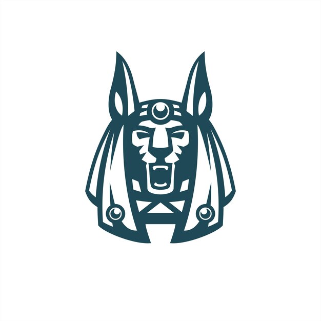 vector de diseño de logotipo de línea anubis