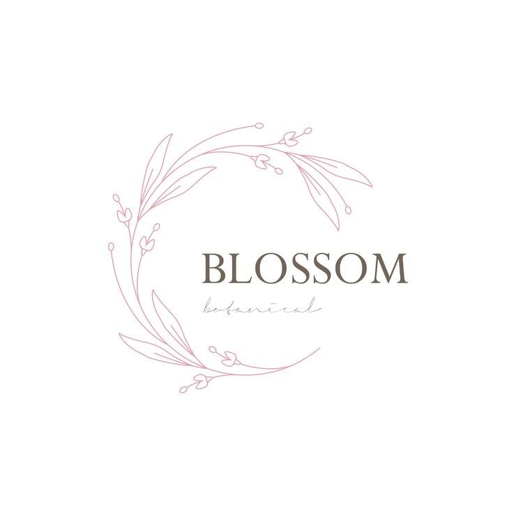 Vector vector de diseño de logotipo de la línea botánica floral del círculo de plantas