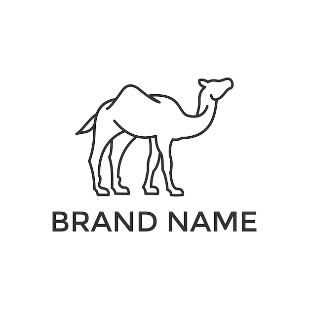vector de diseño de logotipo de línea de camello