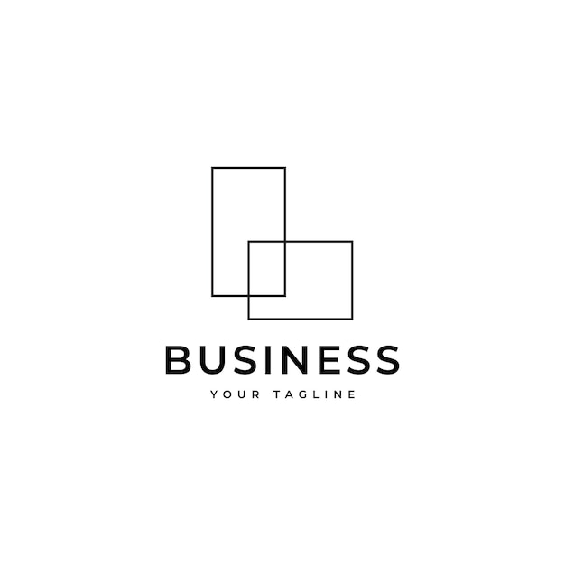 Vector de diseño de logotipo de línea de concepto de marco interior de negocios