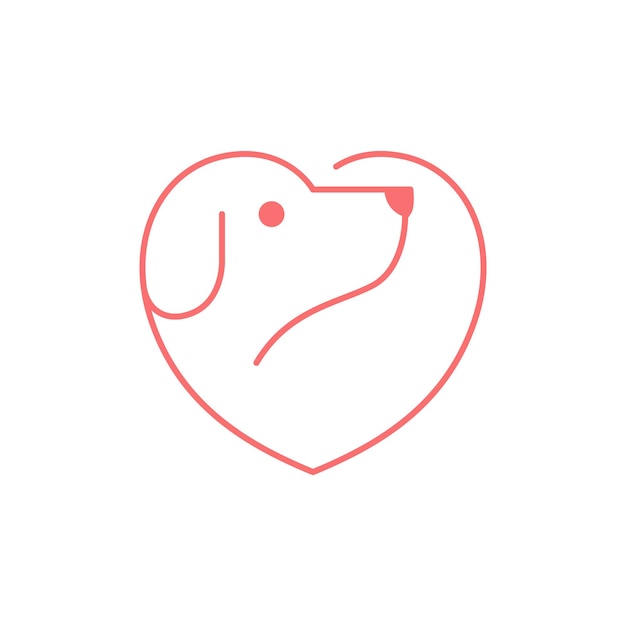Vector de diseño de logotipo de la línea de cuidado de mascotas para perros