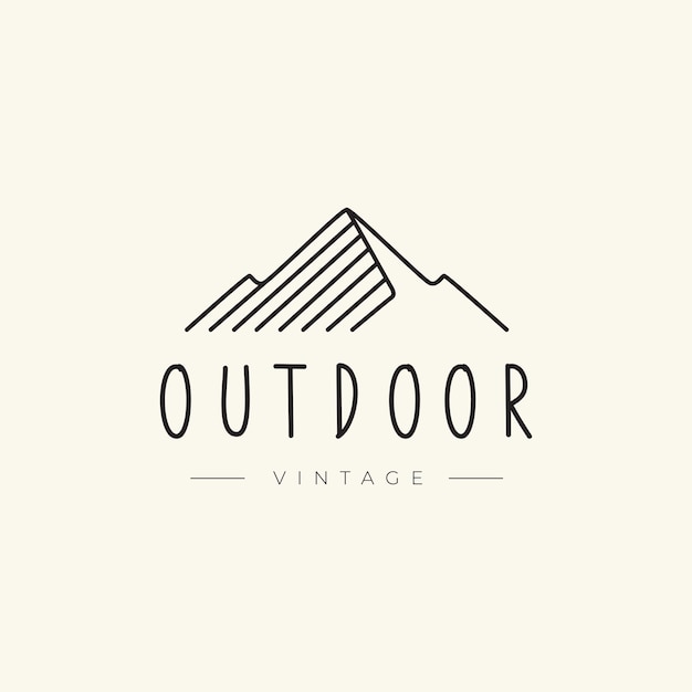 Vector de diseño del logotipo de la línea de exploración al aire libre