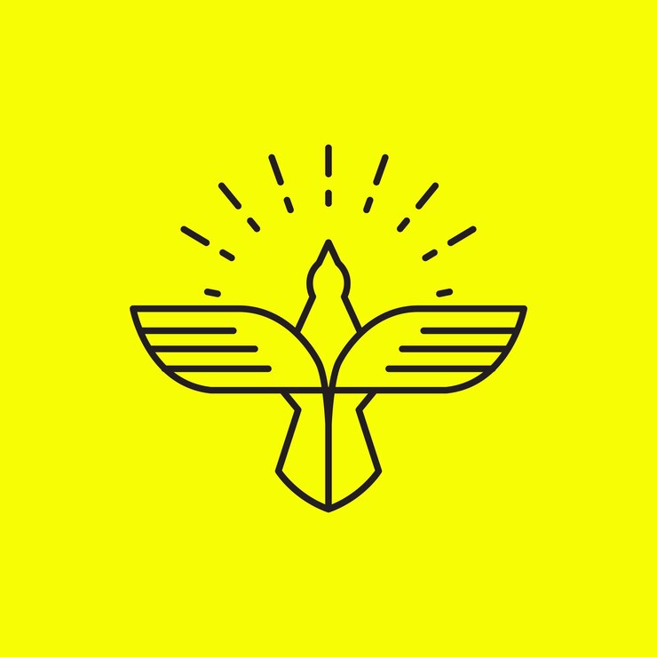 Vector vector de diseño del logotipo de la línea de libertad y paz de flying bird