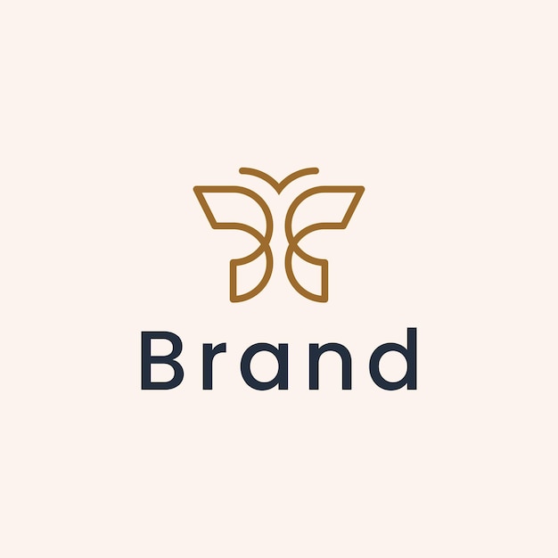 Vector de diseño de logotipo de línea de mariposa