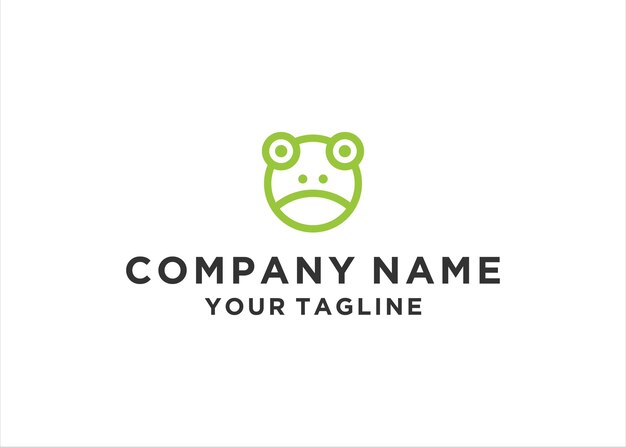 vector de diseño de logotipo de línea de rana minimalista