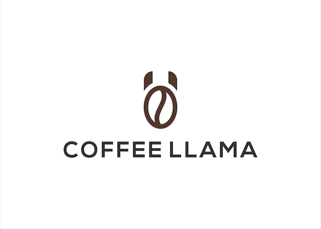 vector de diseño de logotipo de llama de café o alpaca