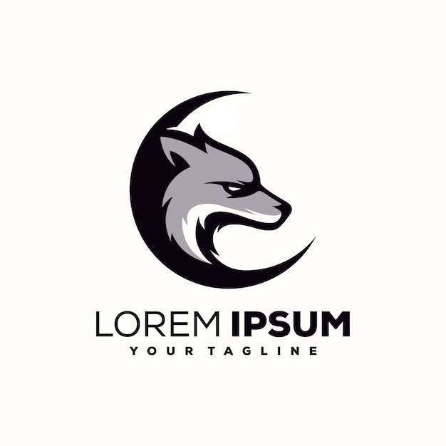 Vector de diseño de logotipo de lobo