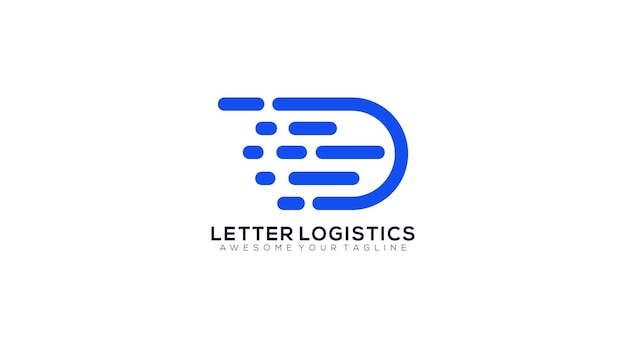 Vector de diseño de logotipo de logística de letra inicial D