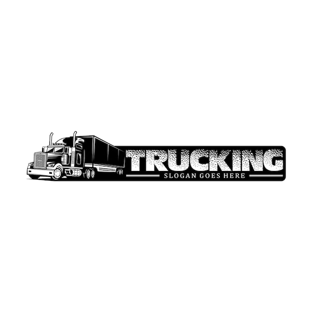 Vector de diseño del logotipo logístico del transporte de camiones