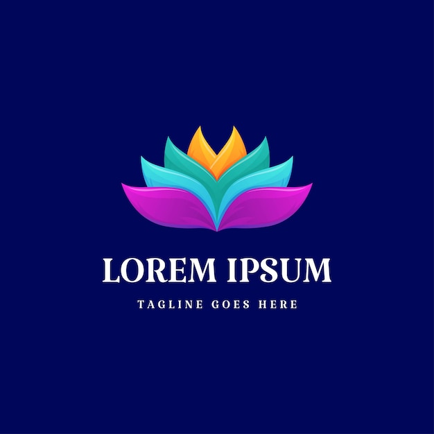 Vector de diseño de logotipo de Lotus moderno colorido geométrico