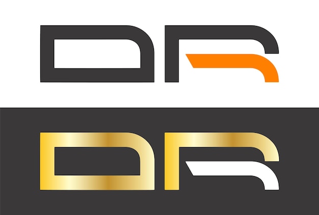 Vector de diseño de logotipo de lujo de DR