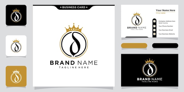 Vector de diseño de logotipo de lujo con letra inicial D con diseño de tarjeta de visita
