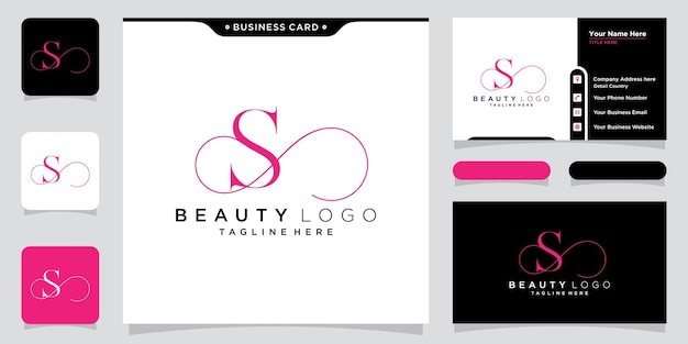 Vector de diseño de logotipo de lujo de letra inicial S
