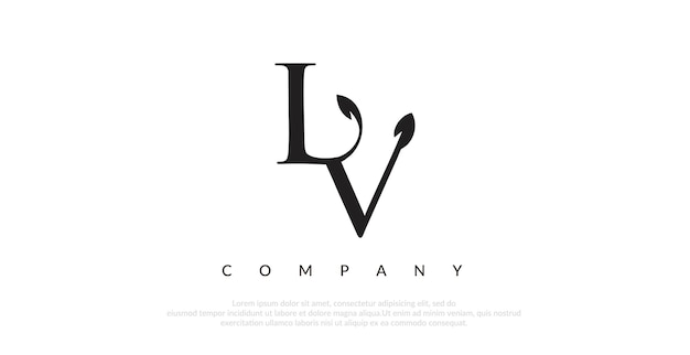 Vector de diseño de logotipo LV inicial