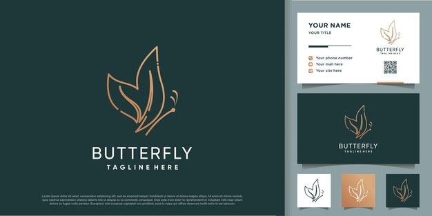 Vector de diseño de logotipo de mariposa con concepto abstracto creativo