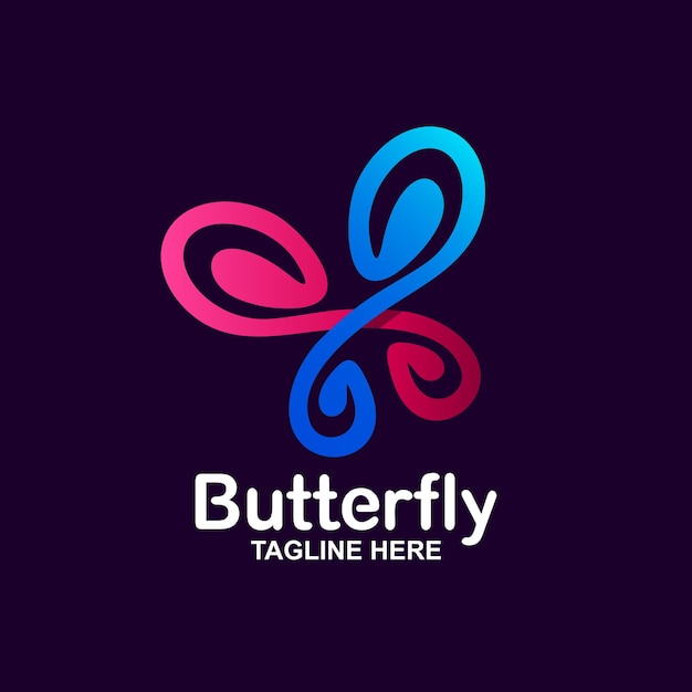 Vector de diseño de logotipo de mariposa