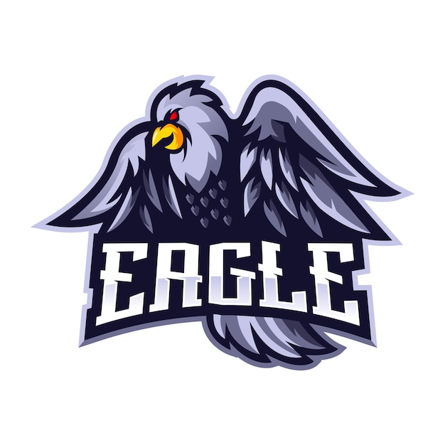 Vector de diseño de logotipo de mascota águila con estilo moderno de concepto de ilustración para impresión de insignias, emblemas y camisetas. white eagle para equipo deportivo