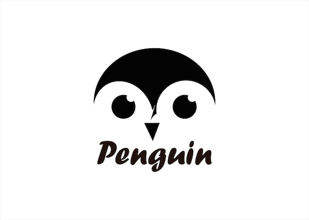 Vector de diseño de logotipo de mascota animal pingüino