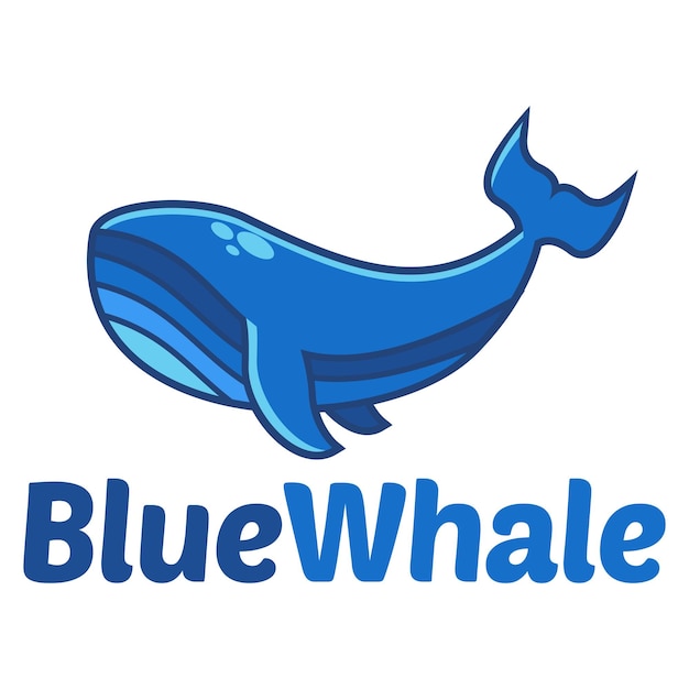 Vector vector de diseño de logotipo de mascota de ballena minimalista simple moderno con estilo de concepto de ilustración moderno para emblema de insignia y camiseta que imprime ilustración de dibujos animados de logotipo de ballena moderna