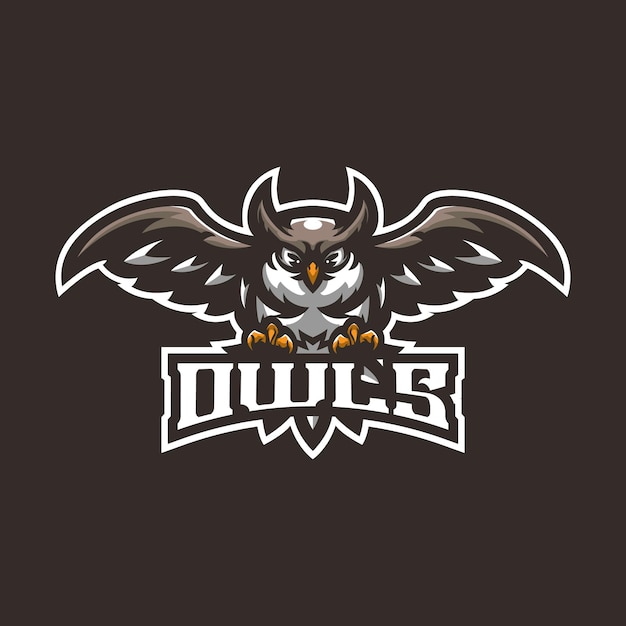 Vector de diseño del logotipo de la mascota del búho con estilo conceptual para la impresión de insignias, emblemas y camisetas.
