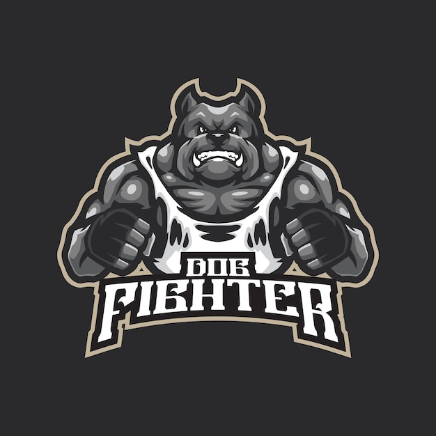 Vector de diseño de logotipo de mascota de bulldog con estilo conceptual para emblema de insignia e impresión de camisetas ilustración de bulldog enojado