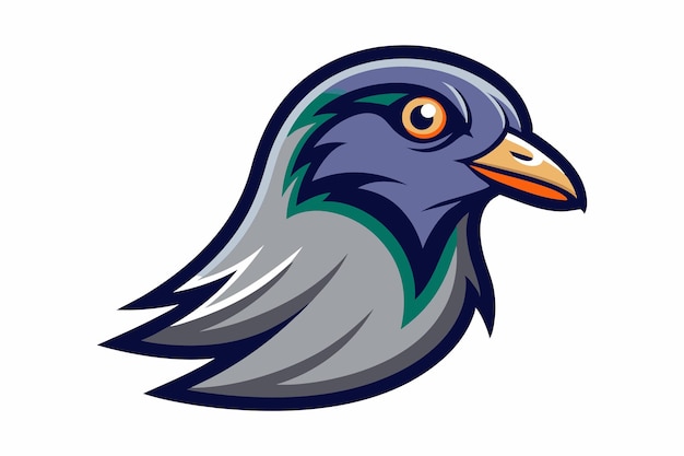 Vector de diseño del logotipo de la mascota de la cabeza de paloma