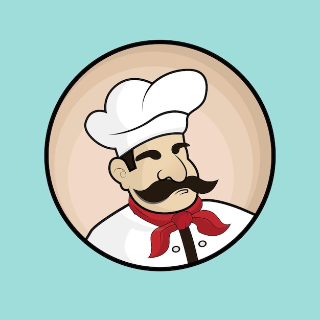 Vector de diseño del logotipo de la mascota del chef