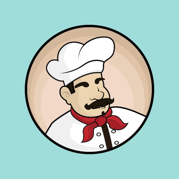 Vector de diseño del logotipo de la mascota del chef