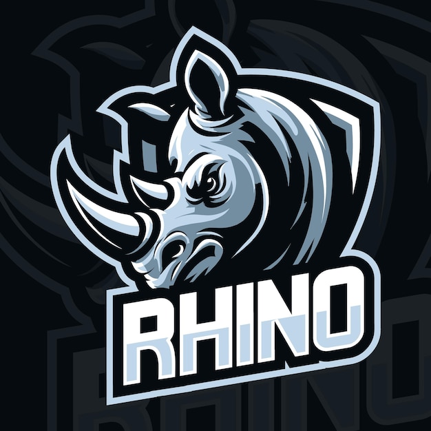 Vector de diseño del logotipo de la mascota de los deportes de eSports Rhino Head