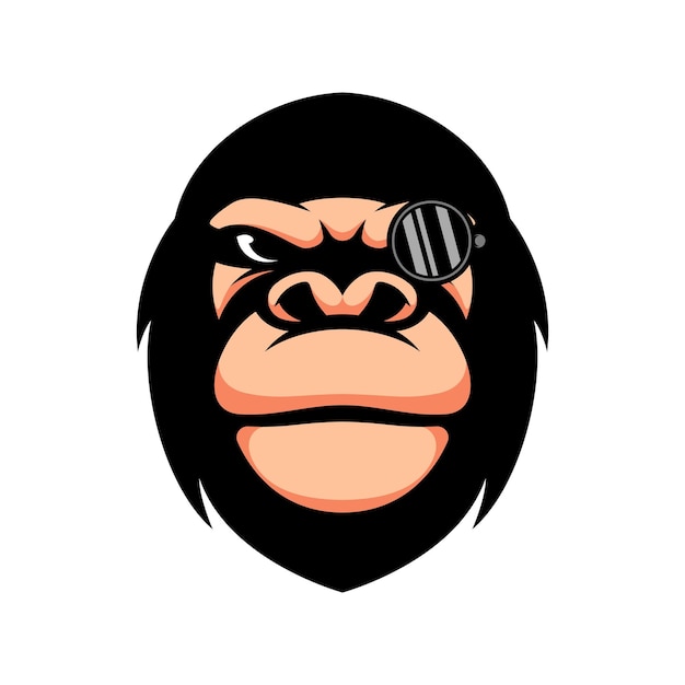 Vector de diseño de logotipo de mascota de gafas de gorila