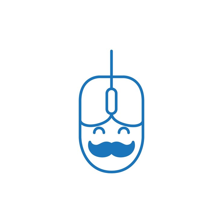Vector vector de diseño del logotipo de la mascota del ordenador