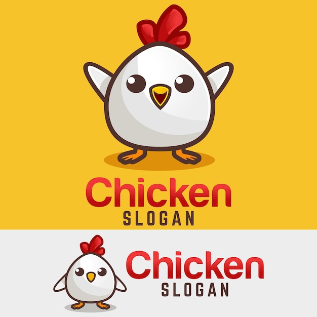 Vector de diseño de logotipo de mascota de pollo de bebé minimalista simple moderno con estilo de concepto de ilustración moderno para emblema de insignia y camiseta que imprime plantilla de logotipo de dibujos animados de pollitos modernos aislado en el fondo