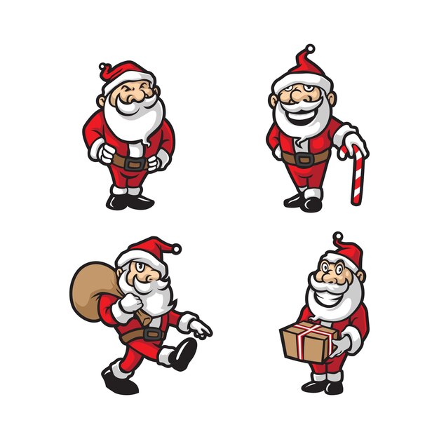 Vector de diseño de logotipo de mascota de Santa con estilo de concepto de ilustración moderno para emblema de insignia y camiseta