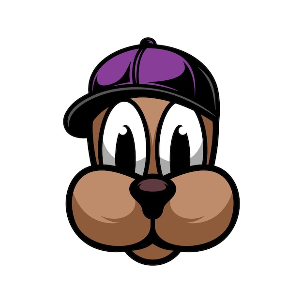 Vector de diseño de logotipo de mascota de sombrero de perro