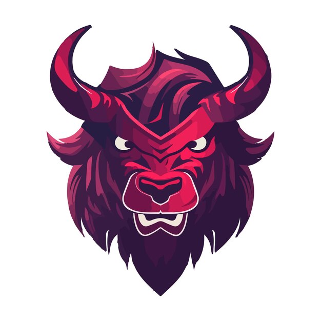 Vector de diseño del logotipo de la mascota del toro con estilo de concepto de ilustración moderna para el emblema de la insignia y la impresión de la camiseta Ilustración de toro enojado para equipo deportivo