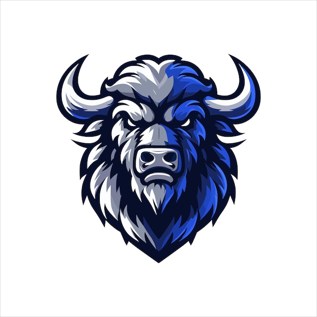 Vector de diseño de logotipo de mascota de toro con estilo de concepto de ilustración moderna para la insignia