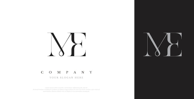 Vector de diseño de logotipo ME inicial