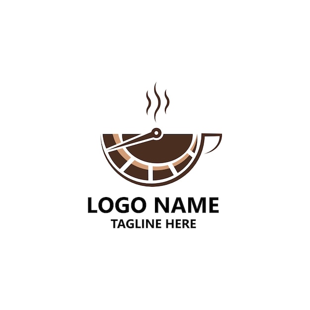 Vector de diseño del logotipo del medidor de velocidad del café