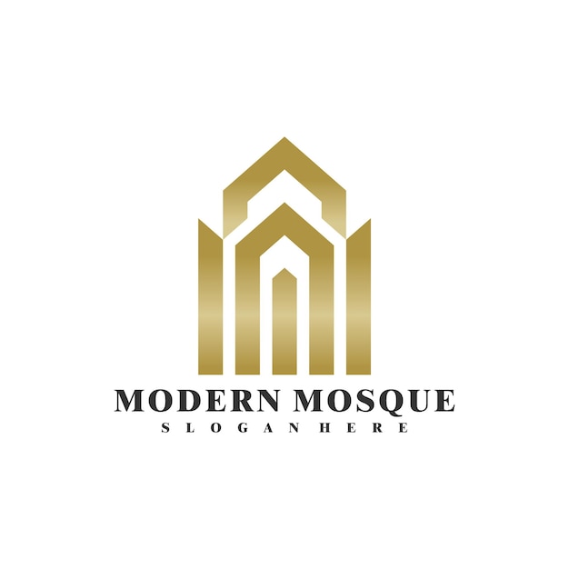 El vector de diseño del logotipo de la mezquita es una plantilla de conceptos de logotipos de mezquitas creativos.