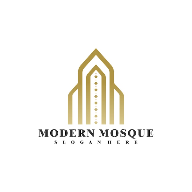 El vector de diseño del logotipo de la mezquita es una plantilla de conceptos de logotipos de mezquitas creativos.