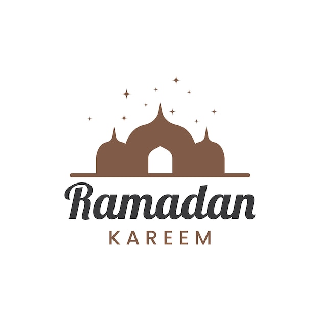 Vector vector de diseño del logotipo de la mezquita islámica de ramadán kareem